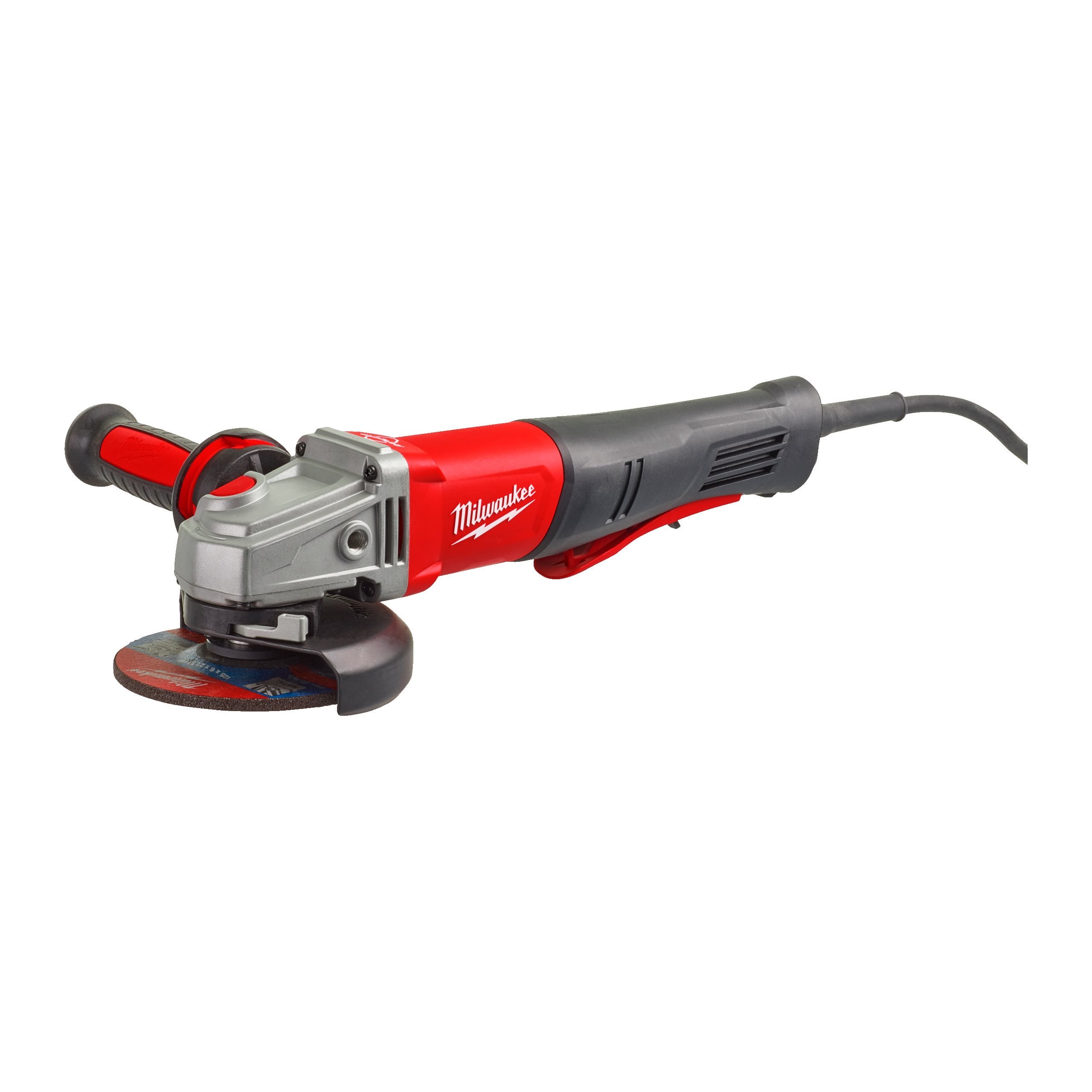 Amoladora angular con freno de 1.250W con AVS e interruptor de paleta